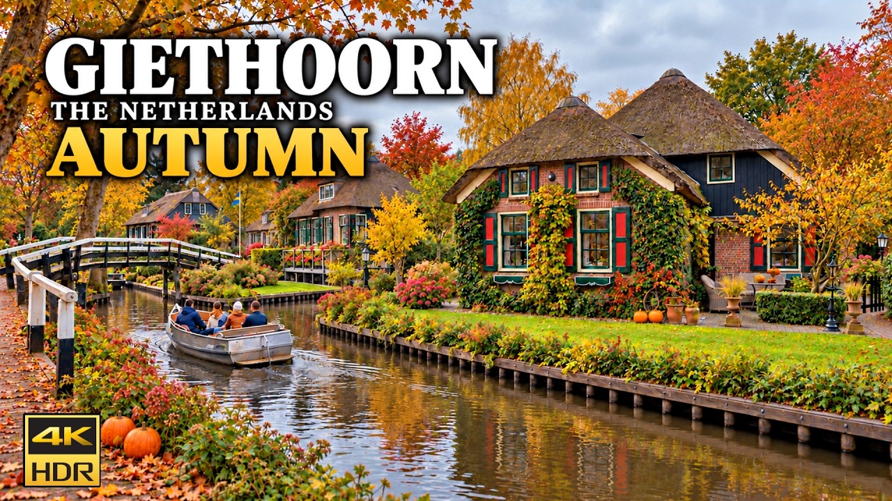 Giethoorn in Autumn 🍂 A Fairytale Village in the Netherlands 4K