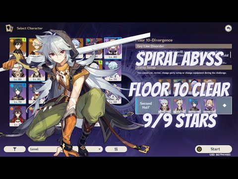 [Genshin Impact] New Spiral Abyss Floor 10 | 9/9 Stars Clear
