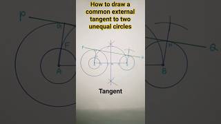how to draw a common external tangent to two unequal circles#shorts#ytshorts#viral#tangent#easy