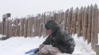 preview picture of video 'Pedro sledding at Fort Meigs'