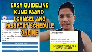 PAANO MA CANCEL ANG APPOINTMENT SCHEDULE?(HOW TO PASSPORT SCHEDULE CANCELATION?)