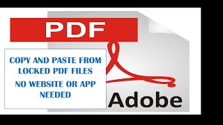 How: Copy and Paste from Secured PDF (Unlock PDF) | Unlock PDF files for copy and paste
