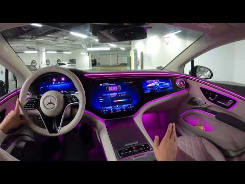 2022 Mercedes EQS NIGHT DRIVE! EQS 580 Interior Ambiente Exterior Review