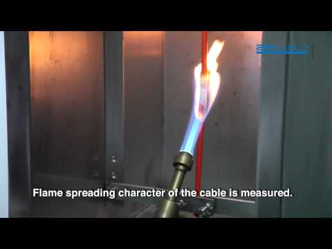 Vertical flame test for single fire resistant cable