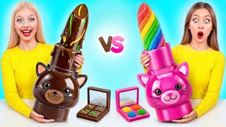 Kauwgom vs Chocolade Voedsel Uitdaging | Keukenhacks en Trucs Multi DO Joy 