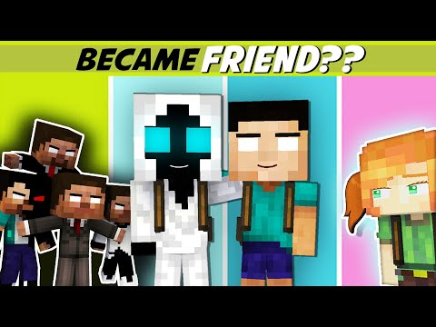 ENEMY BECAME GOOD FRIEND (ENTITY AND HEROBRINE) - WILL TOUCH YOUR HEART MONSTER SCHOOL