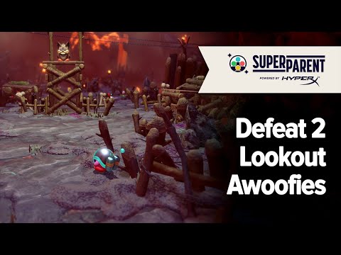 Kirby and the Forgotten Land Enter the Fiery Forbidden Lands - How to Defeat 2 Lookout Awoofies