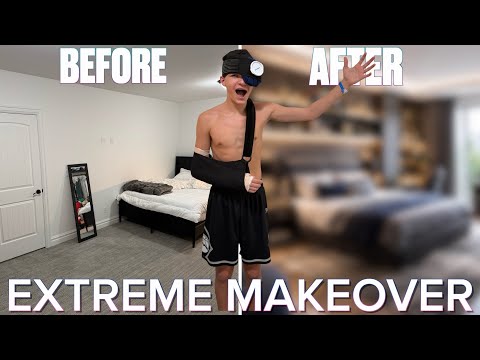 MY BROTHER BROKE HIS ARM AND HAD EYE SURGERY SO I REMODELED HIS ENTIRE ROOM!!