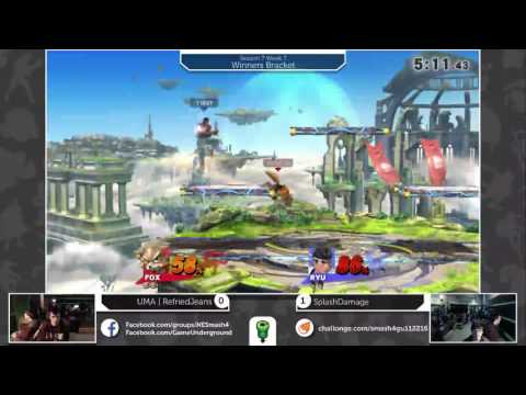 S4@GU 11-22 (Winner's Bracket): SplashDamage (Ryu) vs UMA RefriedJeans (Fox)