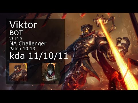 Viktor Bot vs Jhin - NA Challenger 11/10/11 Patch 10.13 Gameplay
