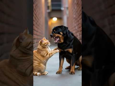 Angry Dog 🐕 Vs Cat 😸 Fight 🐾 #shorts #viral #trending #ai