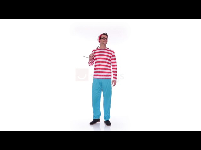 Vídeo relacionado con Smiffys Disfraz de ¿Dónde está Wally?, Rojo y blanco, con camiseta, gorra y gafas