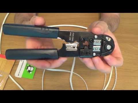 How To use a RJ45 Crimp Tool, Crimping tool for CAT5 / CAT6 Ethernet 8P8C Plugs.