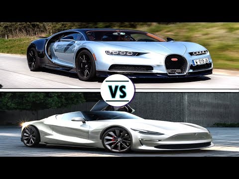 Bugatti Chiron vs Tesla Roadster - Which one is better?