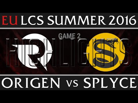 Origen vs Splyce Game 2 Highlights, EU LCS W9D1 Summer 2016 Season 6, OG vs SPY G2