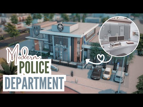 Sims 4 || Modern Police Department || Police Station Build || Get to Work || No CC