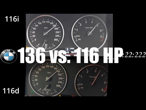 BMW 116i vs. 116d (F20) | 100-200 kph Acceleration Battle
