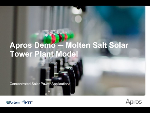 Apros Demo - Molten Salt Solar Tower Plant (voice)