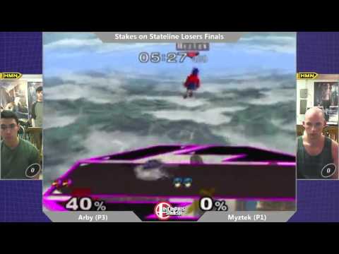[Stakes on Stateline Melee] Myztek (Falco, Fox) vs Arby (Fox, Marth) Losers Finals