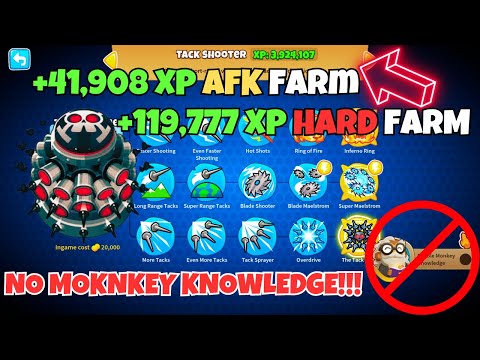 AFK Tack Shooter PARAGON XP Farm BTD-6 (NO MONKEY KNOWLEDGE)