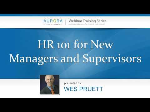HR 101 For New Managers and Supervisors - YouTube