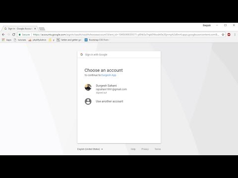 Login with google in php Ask user to login and create access token in php part2