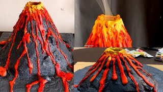 volcano project | kids volcano eruption | easy cardboard science project | volcano experiment