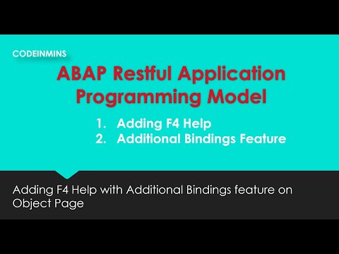 Part 9 : ABAP Restful Application Programming Model - Adding F4 Help with Additional Bindings