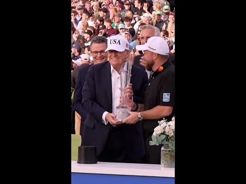 Trump awards Irish Open trophy at his golf course