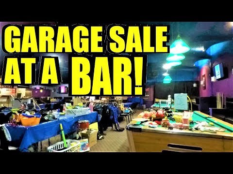 Ep186: A BEER & A BARGAIN! * WE WENT TO A GARAGE SALE AT A BAR!!!