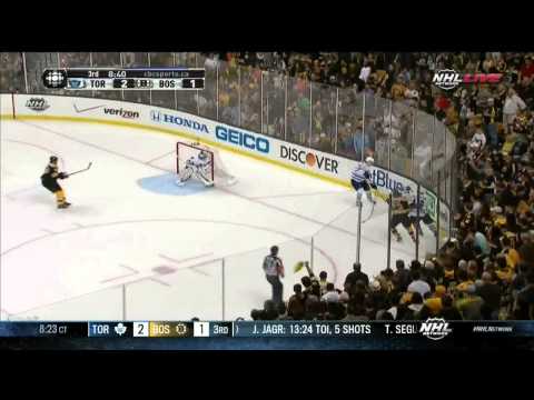 Zdeno Chara wrister goal 2-1 May 10 2013 Toronto Maple Leafs vs Boston Bruins NHL Hockey