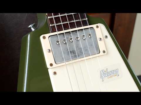 Video! 2019 Gibson Custom Shop Special Order '59 1959 Flying V Reissue Olive Drab Green image 26
