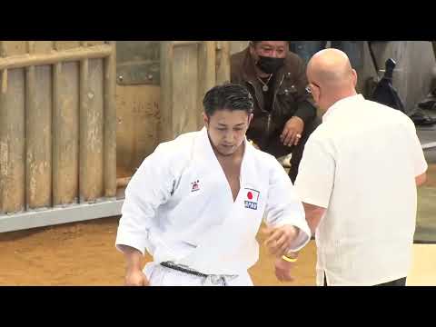 Tokyo Olympic gold medalist Ryo Kiyuna With Sensei Tsuguo Sakumoto and Okinawa Rueiryu Karate Team