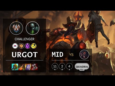 Urgot Mid vs Lucian - KR Challenger Patch 10.25b