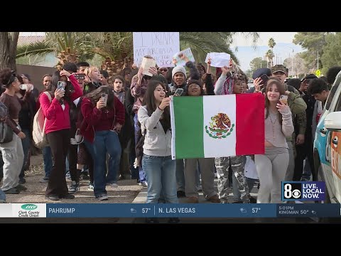 Las Vegas students walk out of school to protest ICE