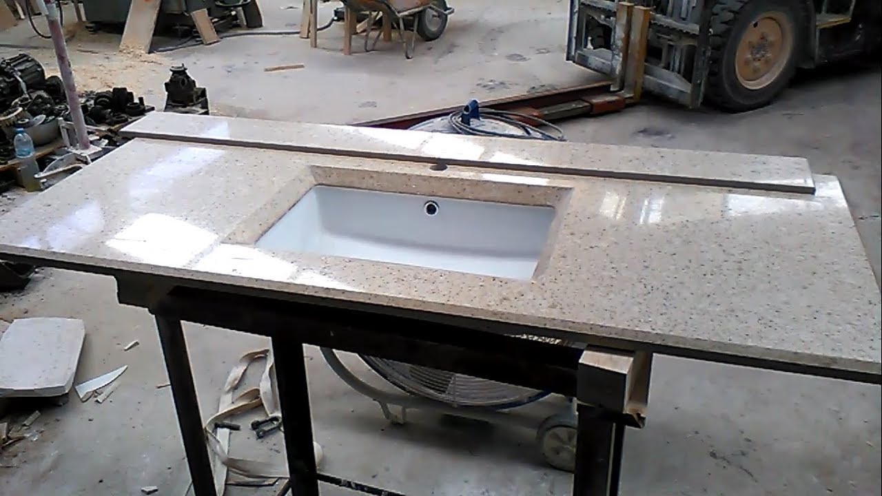 Encimera de Silestone con la pila por debajo. How to make a countertop with the sink below