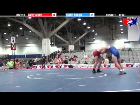 Corey Smith vs. Austin Coburn at 2013 Junior Nationals - FILA - FS