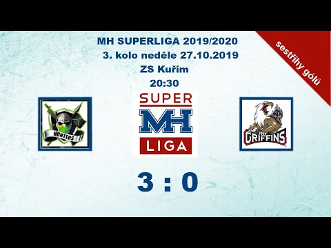 MH SUPERLIGA 3. kolo 2019/2020 Hunters vs Griffins 3:0 - sestřih gólů
