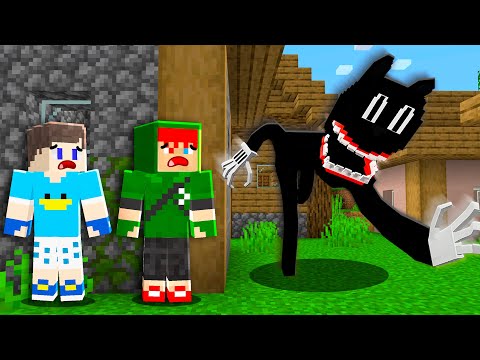 AMIGOS SOBREVIVEM AO CARTOON CAT NO MINECRAFT!! (ASSUSTADOR)