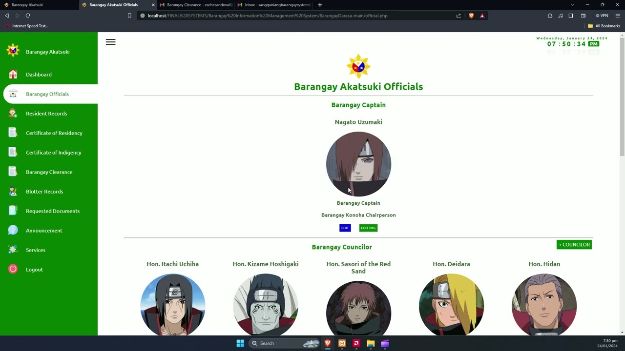 Barangay Management Information System with Gmail Notification using PHP/HTML/CSS/JavaScriptandMySQL