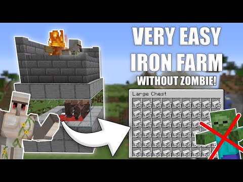 Minecraft Easy IRON FARM Without a Zombie   Tutorial 1.19+