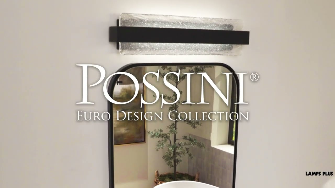 Video 1 Watch A Video About the Possini Euro Cascadia Black Piastra Glass LED Bath Light