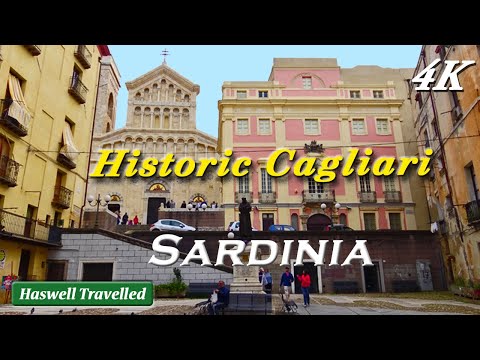 Historic Cagliari: Castello District with Cathedral, Sardinia Italy 4K