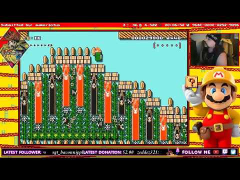 Super Mario Maker - taking d chainchomp for a stomp - MakerLotus - Completion (Viewer Level)