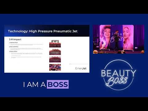 Dr. Shiv Goel keynote speaker at Beauty Boss Conference, stage presentation and EnerJet technology.