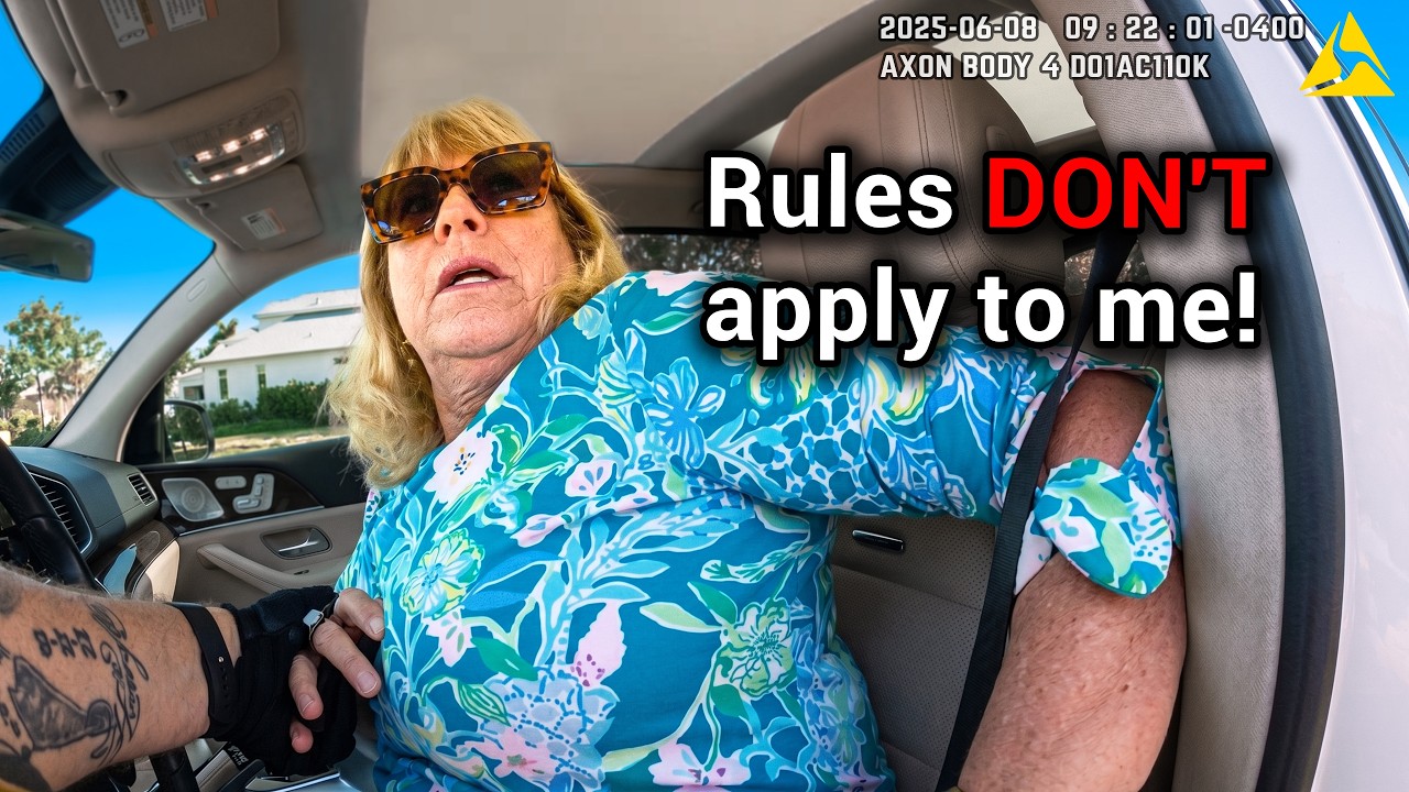 Karen Pulls the Sovereign Citizen Card - Then Shoves a Cop