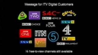 BBC Announcement regarding collapse of ITV Digital