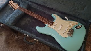 Video thumbnail for ESP VINTAGE 400 SERIES '62 REISSUE STRAT FENDER HEADSTOCK SONIC BLUE UP CLOSE GUITAR VIDEO REVIEW by Essex Recording Studios