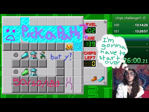 pick a path - chips challenge levels 100 through 104