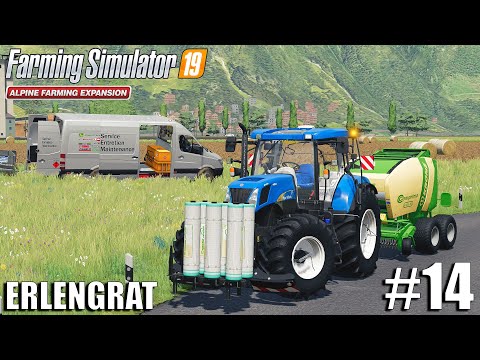 Baling Straw w/ Net, Planting Corn | Alpine DLC | ERLENGRAT | Farming Simulator 19 | #14